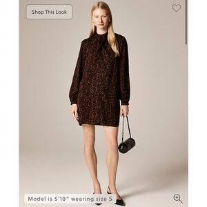 J Crew Scarf Neck Shift Dress Leopard Print Size XL